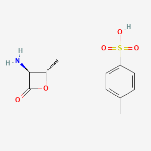 molecular formula C11H15NO5S B3321139 (3S,4S)-3-Amino-4-methyloxetan-2-one;4-methylbenzenesulfonic acid CAS No. 131232-75-2