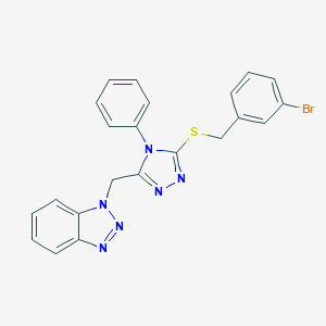 1-[[5-[(3-Bromophenyl)methylsulfanyl]-4-phenyl-1,2,4-triazol-3-yl]methyl]benzotriazole