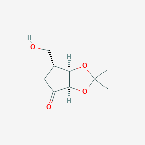 molecular formula C9H14O4 B3321265 (3aR,6R,6aR)-6-(Hydroxymethyl)-2,2-dimethyldihydro-3aH-cyclopenta[d][1,3]dioxol-4(5H)-one CAS No. 132575-63-4