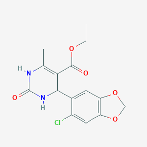 molecular formula C15H15ClN2O5 B332129 Ethyl 4-(6-chloro-1,3-benzodioxol-5-yl)-6-methyl-2-oxo-1,2,3,4-tetrahydro-5-pyrimidinecarboxylate 