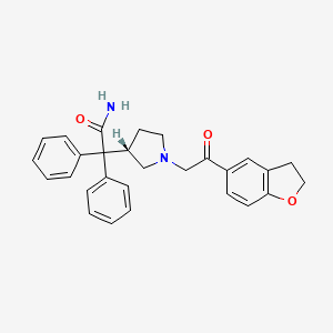 molecular formula C28H28N2O3 B3321290 二苯基[(3S)-1-[2-氧代-2-(2,3-二氢苯并呋喃-5-基)乙基]吡咯烷-3-基]乙酰胺 CAS No. 133034-07-8