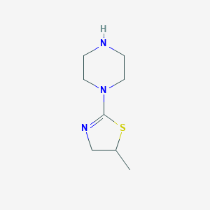 molecular formula C8H15N3S B3321331 5-Methyl-2-(piperazin-1-yl)-4,5-dihydrothiazole CAS No. 1334492-43-1