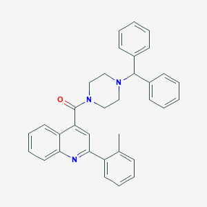 molecular formula C34H31N3O B332134 4-[(4-Benzhydryl-1-piperazinyl)carbonyl]-2-(2-methylphenyl)quinoline 