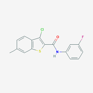 molecular formula C16H11ClFNOS B332135 3-chloro-N-(3-fluorophenyl)-6-methyl-1-benzothiophene-2-carboxamide 
