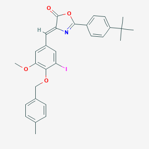 molecular formula C29H28INO4 B332142 (4Z)-2-(4-tert-butylphenyl)-4-{3-iodo-5-methoxy-4-[(4-methylbenzyl)oxy]benzylidene}-1,3-oxazol-5(4H)-one 