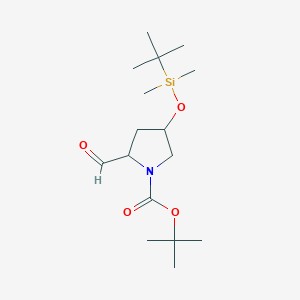 molecular formula C16H31NO4Si B3321425 tert-Butyl (2S,4R)-4-((tert-butyldimethylsilyl)oxy)-2-formylpyrrolidine-1-carboxylate CAS No. 134441-71-7