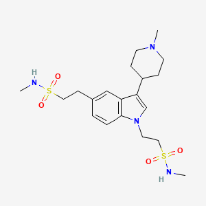 molecular formula C20H32N4O4S2 B3321468 1-(2-(N-甲基磺酰胺)乙基)那拉曲坦 CAS No. 1346746-73-3