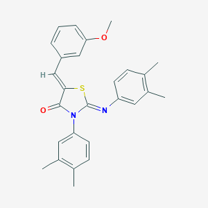molecular formula C27H26N2O2S B332150 3-(3,4-Dimethylphenyl)-2-[(3,4-dimethylphenyl)imino]-5-(3-methoxybenzylidene)-1,3-thiazolidin-4-one 