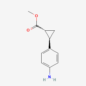 molecular formula C11H13NO2 B3321550 Methyl (1R,2R)-2-(4-aminophenyl)cyclopropanecarboxylate CAS No. 1356600-10-6