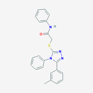 molecular formula C23H20N4OS B332162 2-{[5-(3-methylphenyl)-4-phenyl-4H-1,2,4-triazol-3-yl]sulfanyl}-N-phenylacetamide 