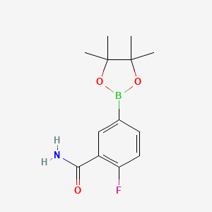 molecular formula C13H17BFNO3 B3321695 2-氟-5-(4,4,5,5-四甲基-1,3,2-二氧杂硼环-2-基)苯甲酰胺 CAS No. 1374508-59-4