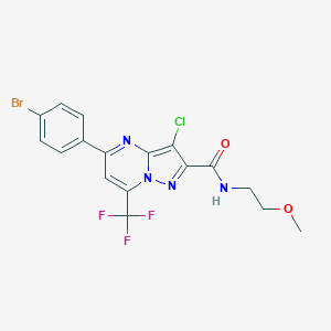 molecular formula C17H13BrClF3N4O2 B332174 5-(4-bromophenyl)-3-chloro-N-(2-methoxyethyl)-7-(trifluoromethyl)pyrazolo[1,5-a]pyrimidine-2-carboxamide 