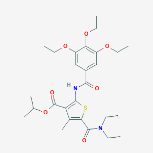 molecular formula C27H38N2O7S B332175 Isopropyl 5-[(diethylamino)carbonyl]-4-methyl-2-[(3,4,5-triethoxybenzoyl)amino]-3-thiophenecarboxylate 
