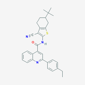 molecular formula C31H31N3OS B332178 N-(6-tert-butyl-3-cyano-4,5,6,7-tetrahydro-1-benzothiophen-2-yl)-2-(4-ethylphenyl)quinoline-4-carboxamide 