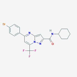 molecular formula C20H18BrF3N4O B332183 5-(4-bromophenyl)-N-cyclohexyl-7-(trifluoromethyl)pyrazolo[1,5-a]pyrimidine-2-carboxamide 