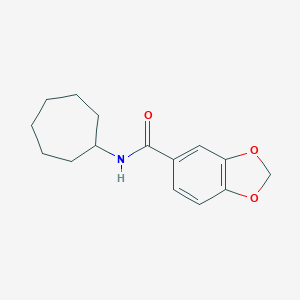 molecular formula C15H19NO3 B332185 N-cycloheptyl-1,3-benzodioxole-5-carboxamide 