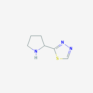 molecular formula C6H9N3S B3321851 2-(Pyrrolidin-2-yl)-1,3,4-thiadiazole CAS No. 1392213-60-3