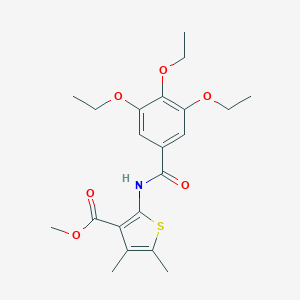 molecular formula C21H27NO6S B332188 Methyl 4,5-dimethyl-2-(3,4,5-triethoxybenzamido)thiophene-3-carboxylate 