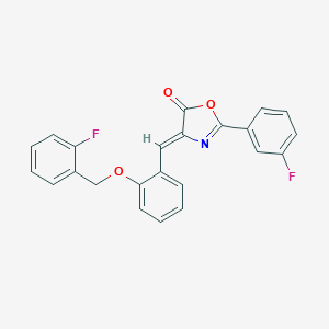 molecular formula C23H15F2NO3 B332194 4-{2-[(2-fluorobenzyl)oxy]benzylidene}-2-(3-fluorophenyl)-1,3-oxazol-5(4H)-one 