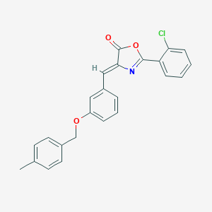 molecular formula C24H18ClNO3 B332203 2-(2-chlorophenyl)-4-{3-[(4-methylbenzyl)oxy]benzylidene}-1,3-oxazol-5(4H)-one 