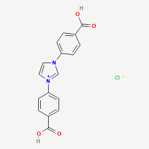 molecular formula C17H13ClN2O4 B3322031 1,3-双(4-羧基苯基)咪唑鎓氯化物 CAS No. 1414629-40-5