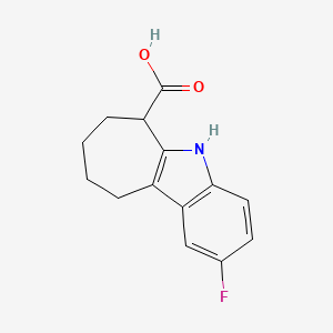 molecular formula C14H14FNO2 B3322044 2-Fluoro-5,6,7,8,9,10-hexahydro-cyclohepta[b]indole-6-carboxylic acid CAS No. 1414958-14-7