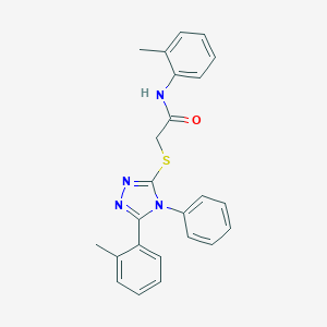 molecular formula C24H22N4OS B332211 N-(2-methylphenyl)-2-{[5-(2-methylphenyl)-4-phenyl-4H-1,2,4-triazol-3-yl]sulfanyl}acetamide 