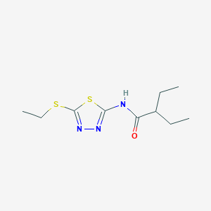 molecular formula C10H17N3OS2 B332214 2-ethyl-N-[5-(ethylsulfanyl)-1,3,4-thiadiazol-2-yl]butanamide 