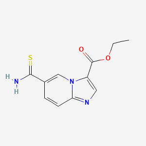 molecular formula C11H11N3O2S B3322193 Ethyl 6-carbamothioylimidazo[1,2-a]pyridine-3-carboxylate CAS No. 1426671-42-2
