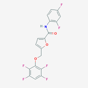 molecular formula C18H9F6NO3 B332222 N-(2,4-difluorophenyl)-5-[(2,3,5,6-tetrafluorophenoxy)methyl]-2-furamide 