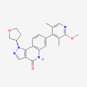 molecular formula C22H22N4O3 B3322239 Irsenontrine CAS No. 1429509-82-9