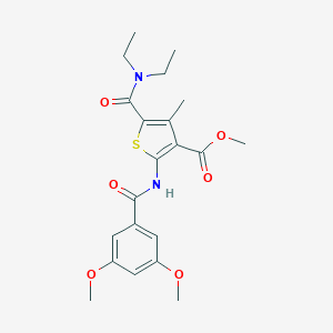 molecular formula C21H26N2O6S B332224 Methyl 5-(diethylcarbamoyl)-2-{[(3,5-dimethoxyphenyl)carbonyl]amino}-4-methylthiophene-3-carboxylate 