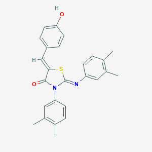 molecular formula C26H24N2O2S B332225 3-(3,4-Dimethylphenyl)-2-[(3,4-dimethylphenyl)imino]-5-(4-hydroxybenzylidene)-1,3-thiazolidin-4-one 