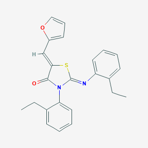 molecular formula C24H22N2O2S B332226 3-(2-Ethylphenyl)-2-[(2-ethylphenyl)imino]-5-(2-furylmethylene)-1,3-thiazolidin-4-one 