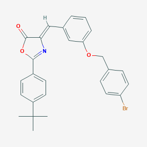 molecular formula C27H24BrNO3 B332227 4-{3-[(4-bromobenzyl)oxy]benzylidene}-2-(4-tert-butylphenyl)-1,3-oxazol-5(4H)-one 
