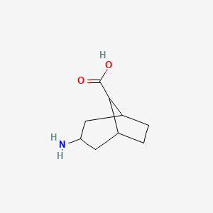 molecular formula C9H15NO2 B3322278 3-Aminobicyclo[3.2.1]octane-8-carboxylic acid CAS No. 1434142-17-2