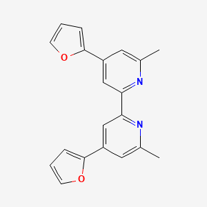 molecular formula C20H16N2O2 B3322334 4,4'-Di(furan-2-yl)-6,6'-dimethyl-2,2'-bipyridine CAS No. 144342-48-3