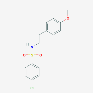 molecular formula C15H16ClNO3S B332234 4-chloro-N-[2-(4-methoxyphenyl)ethyl]benzenesulfonamide 