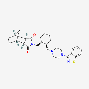 molecular formula C28H36N4O2S B3322396 (3aR,4S,7R,7aS)-2-[[(1R,2R)-2-[[4-(1,2-Benzisothiazol-3-yl)-1-piperazinyl]methyl]cyclohexyl]methyl]hexahydro-4,7-methano-1H-isoindole-1,3(2H)-dione CAS No. 1448443-35-3