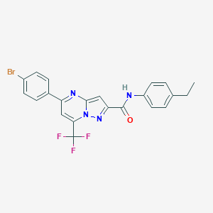molecular formula C22H16BrF3N4O B332240 5-(4-bromophenyl)-N-(4-ethylphenyl)-7-(trifluoromethyl)pyrazolo[1,5-a]pyrimidine-2-carboxamide 