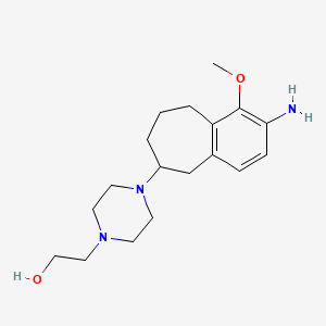 molecular formula C18H29N3O2 B3322435 2-(4-(2-amino-1-methoxy-6,7,8,9-tetrahydro-5H-benzo[7]annulen-6-yl)piperazin-1-yl)ethanol CAS No. 1454651-65-0