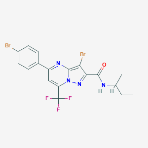 molecular formula C18H15Br2F3N4O B332244 3-bromo-5-(4-bromophenyl)-N-(sec-butyl)-7-(trifluoromethyl)pyrazolo[1,5-a]pyrimidine-2-carboxamide 