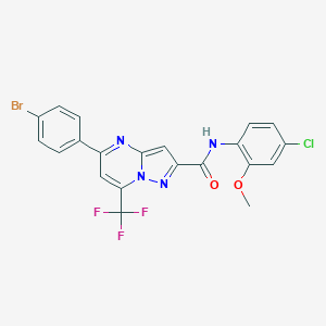 molecular formula C21H13BrClF3N4O2 B332248 5-(4-bromophenyl)-N-(4-chloro-2-methoxyphenyl)-7-(trifluoromethyl)pyrazolo[1,5-a]pyrimidine-2-carboxamide 