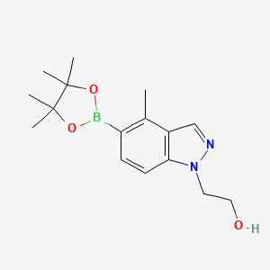 molecular formula C16H23BN2O3 B3322546 2-[4-Methyl-5-(4,4,5,5-tetramethyl-1,3,2-dioxaborolan-2-yl)-1H-indazol-1-yl]ethan-1-ol CAS No. 1476076-07-9