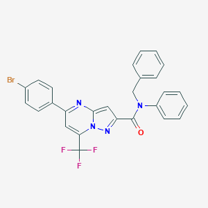molecular formula C27H18BrF3N4O B332257 N-benzyl-5-(4-bromophenyl)-N-phenyl-7-(trifluoromethyl)pyrazolo[1,5-a]pyrimidine-2-carboxamide 