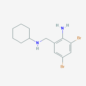 molecular formula C13H18Br2N2 B3322575 2,4-二溴-6-[(环己基氨基)甲基]苯胺 CAS No. 14860-48-1