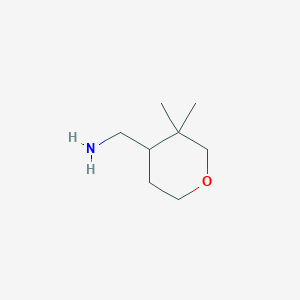 molecular formula C8H17NO B3322608 (3,3-Dimethyltetrahydro-2H-pyran-4-yl)methanamine CAS No. 1492773-52-0
