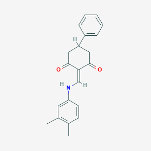 molecular formula C21H21NO2 B332264 2-[(3,4-dimethylanilino)methylidene]-5-phenylcyclohexane-1,3-dione 