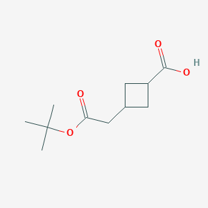 molecular formula C11H18O4 B3322667 cis-3-tert-Butoxycarbonylmethyl-cyclobutanecarboxylic acid CAS No. 1506431-11-3