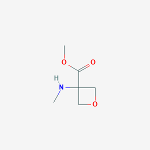 molecular formula C6H11NO3 B3322687 Methyl 3-(methylamino)oxetane-3-carboxylate CAS No. 1512194-82-9